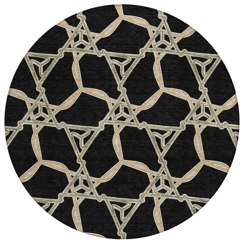 Machine Washable Indoor/ Outdoor Transitional Links Chantille Rug