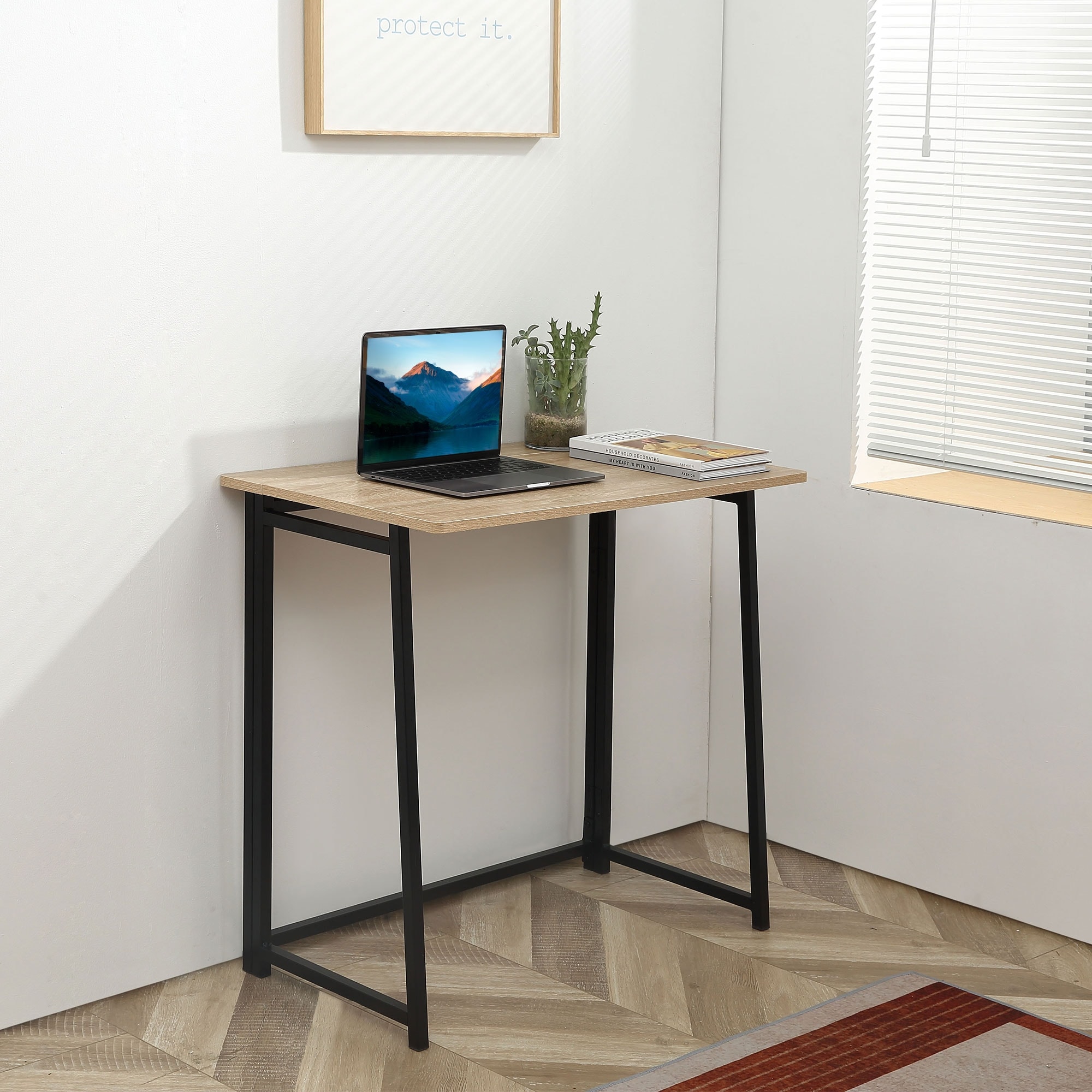 Small Folding Desk Drop Down Desk Space Saving Desk Office Desk Secretary  Desk Floating Desk Plywood Table Home Office Study Desk Furniture 