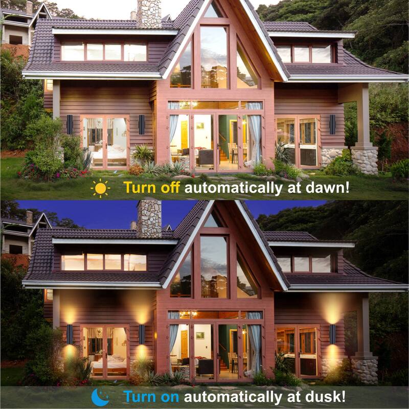 Dusk to Dawn Outdoor Lighting Sensor Wall Lights, IP65 Waterproof Aluminum for Porch Patio etc