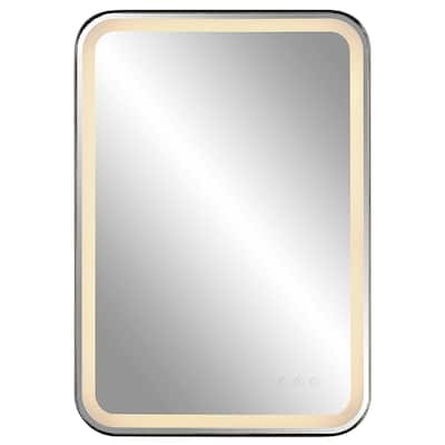Uttermost Crofton Lighted Black Vanity Mirror - 22.25"x 32.25"
