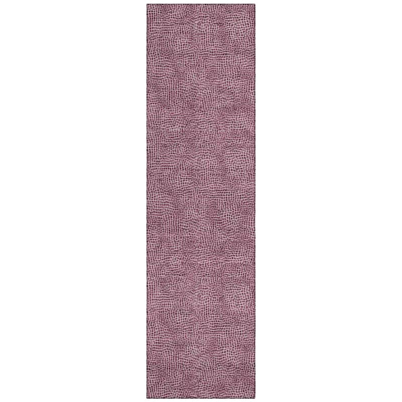 Machine Washable Indoor/ Outdoor Solid Modern Chantille Rug