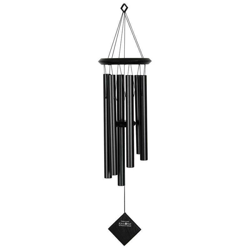 27 in. Woodstock Chimes of Pluto Wind Chime - Black/Black