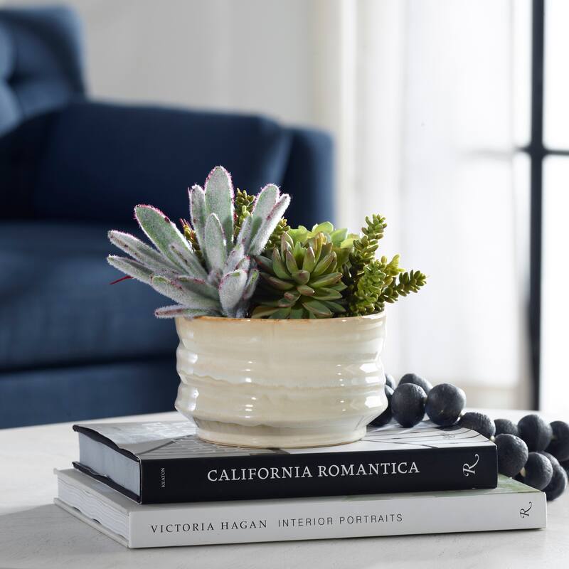 Uttermost Mesa Succulent Accent - 10"W x 9"H x 10"D