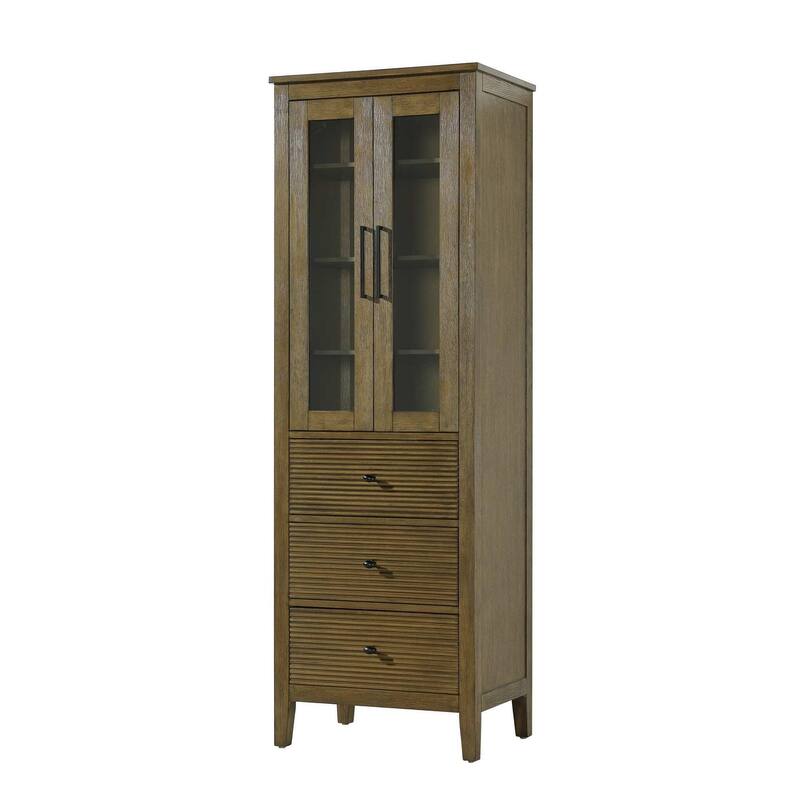 Kensington 16-28 Inch Bath Storage Glass Cabinet