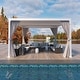 preview thumbnail 121 of 188, EROMMY Outdoor Louvered Pergola Gazebo with Adjustable Aluminum Rainproof Roof 10'x10' - White