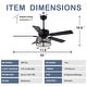 preview thumbnail 9 of 11, Cusp Barn 52 Inch Modern Caged Black Ceiling Fan with Light, Crystal Chandelier Fan, Quiet DC Motor Reversible Ceiling Fan
