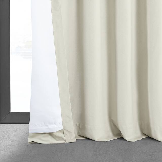 Exclusive Fabrics Signature Porcelain White Velvet Blkt Curtain (1 Panel)