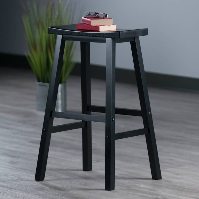 Saddle Seat Bar Stool - 17.91 x 15.79 x 28.86 inches - Black
