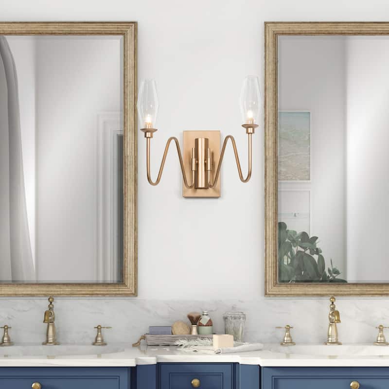 Vendange Modern Rustic Flower Bathroom Vanity Lights Wall Sconce Glass Bedroom