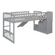 preview thumbnail 11 of 13, Modern Twin Size Loft Bed With Two Storage Drawers With Convertible Ladder and Slide For Bedroom,Dorm,Kids