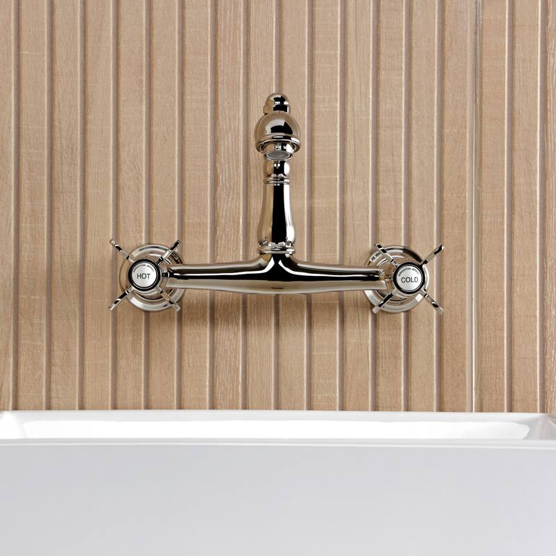 Kingston Brass Essex Two-Handle 2-Hole Wall Mount Bathroom Faucet