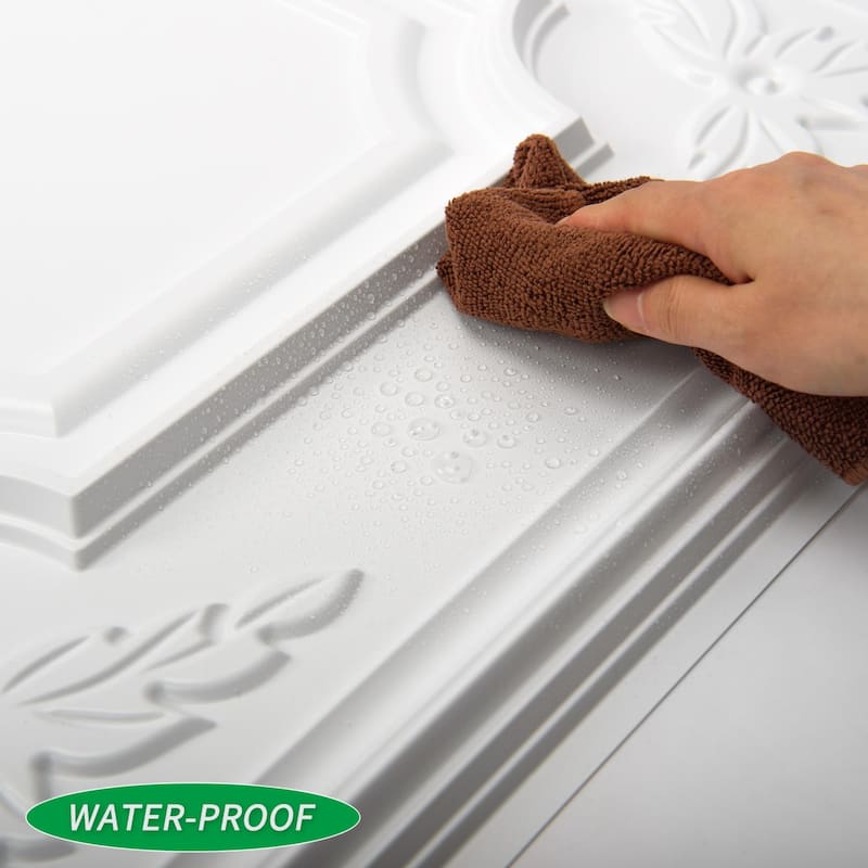 Art3d 12-Pack 24"x48" PVC 3D Wall Panel & Drop Ceiling Tiles, Cover 96 Sq.Ft.