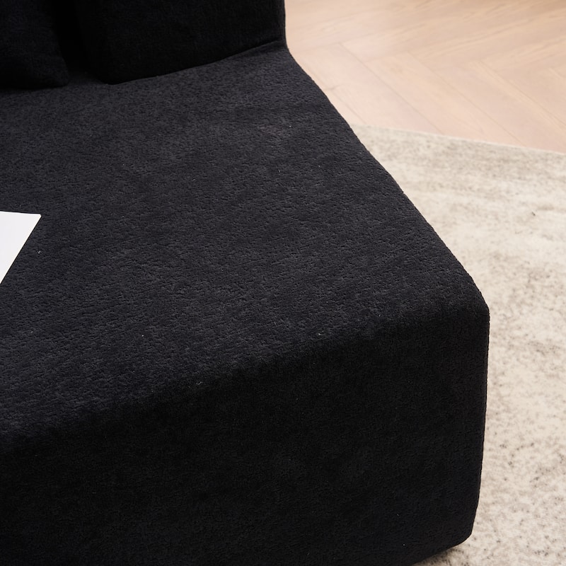 Memory Foam Curved Modular Couch Chenille Deep Seat Sectional Sofa