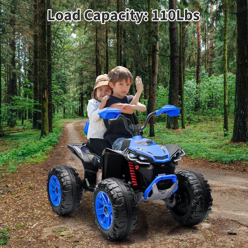 24V 2 Seat Ride on Toys Kids ATV 4 Wheel Quad Bike for Kids Best Gift
