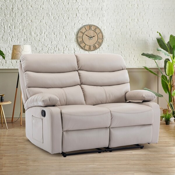 【送料0円】 Hzlagm Reclining Recliner, Manual 2-Seater Leather Tech ウエイトトレーニング