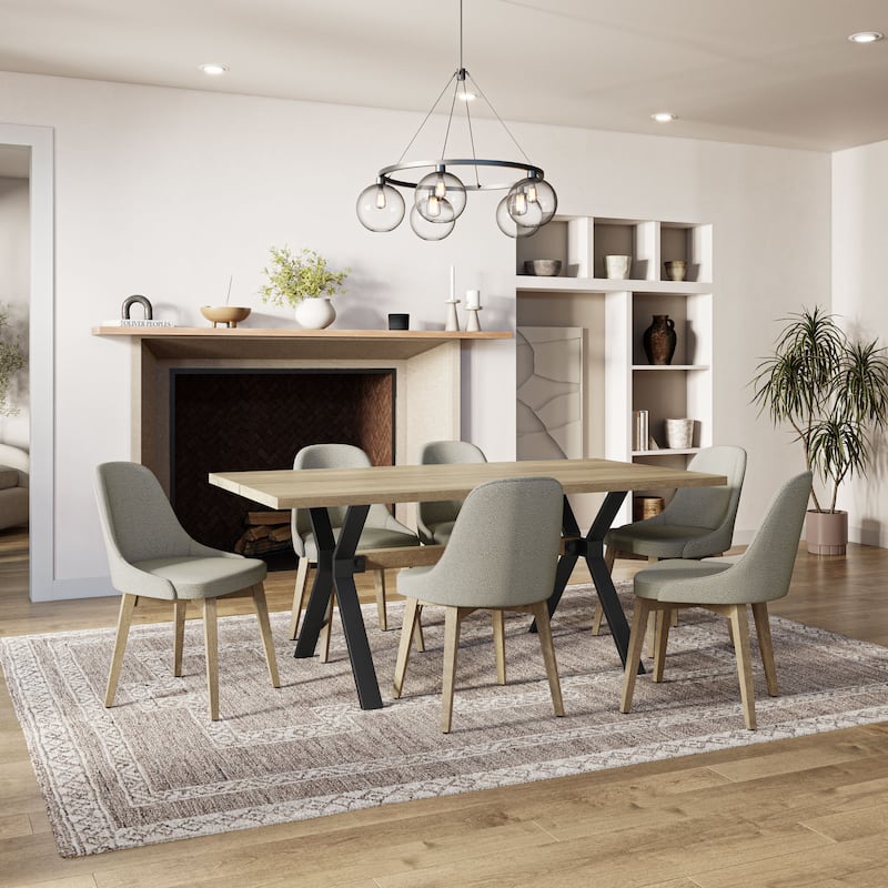 Amisco Leonie Table and Hadley Chairs 7-Piece Dining Set