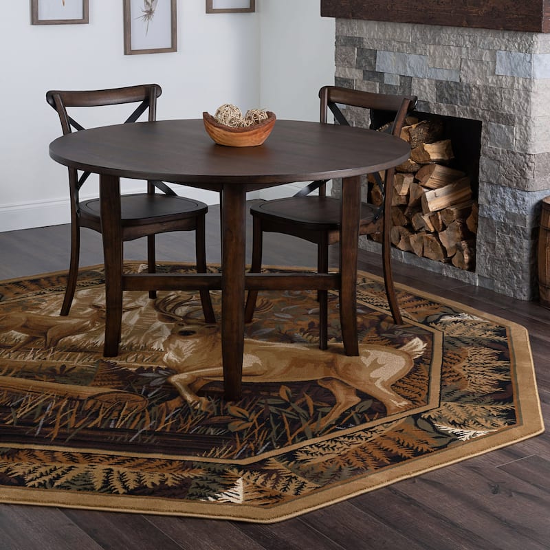 Natural Lodge Novelty Graphic Indoor Area Rug