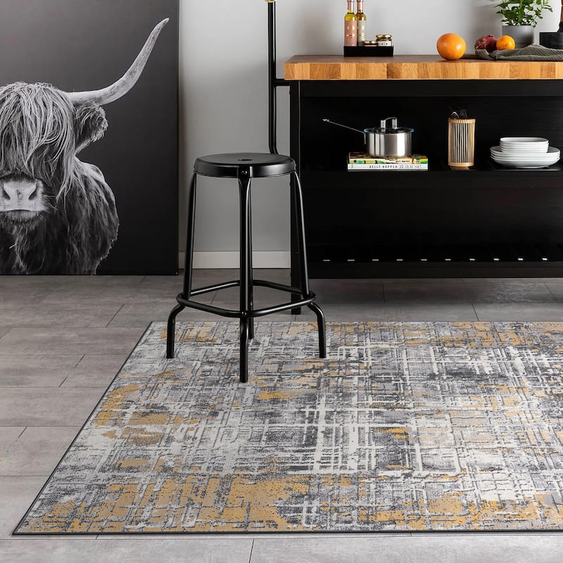 World Rug Gallery Distressed Abstract Area Rug