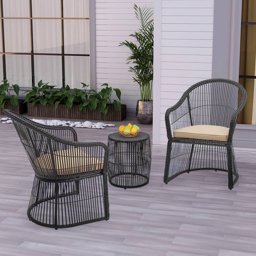 Maypex 3-piece Wicker Conversation Set