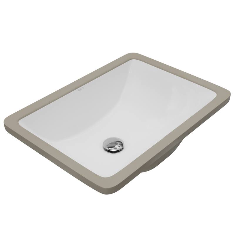 Karran 18" Undermount Vitreous China Bathroom Sink In White