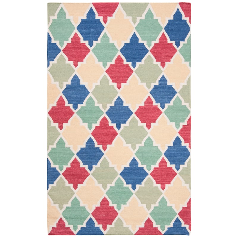 SAFAVIEH Hand-woven Moroccan Jeanmarie Reversible Dhurrie Wool Rug