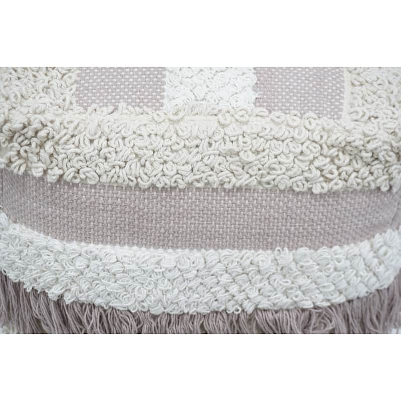 Home&Manor Wool Cotton Marko Pouf