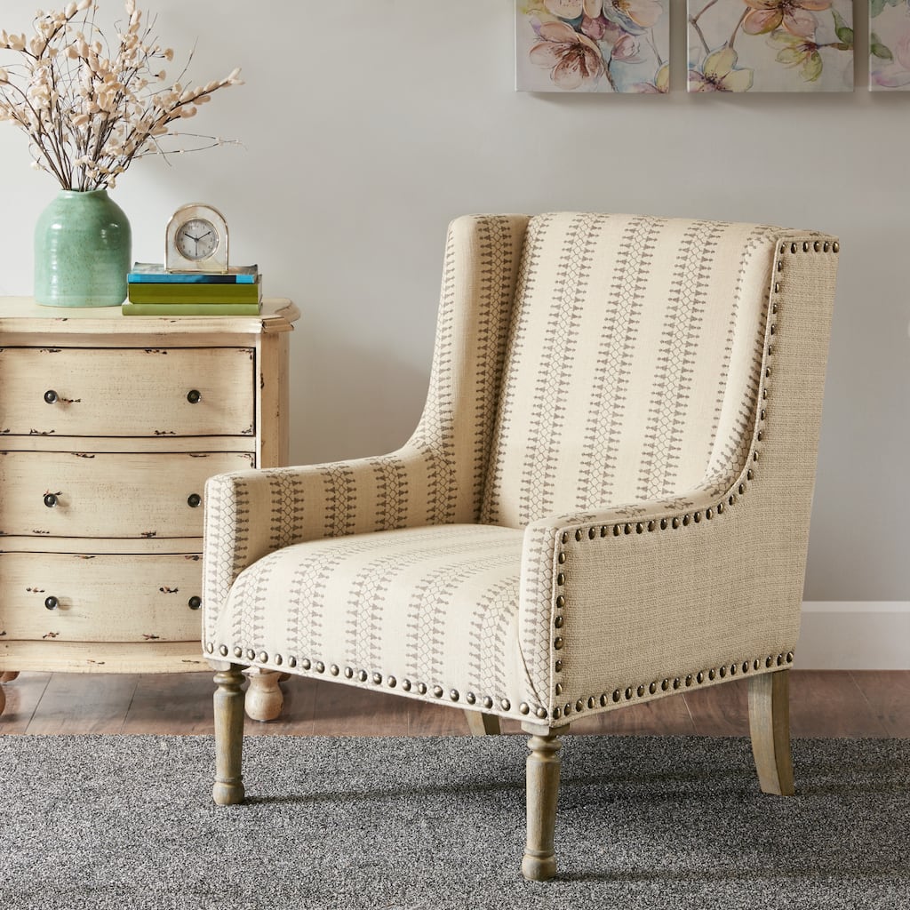 Madison Park Tita Tan Geometric Patterned Accent Chair
