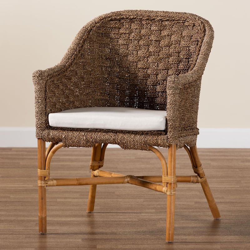 Luis Bohemian Natural Seagrass and Rattan Arm Chair
