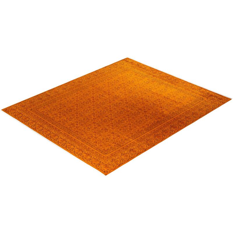 Fine Vibrance, One-of-a-Kind Hand-Knotted Area Rug - Orange, 8' 1" x 9' 10" - 8' 1" x 9' 10"