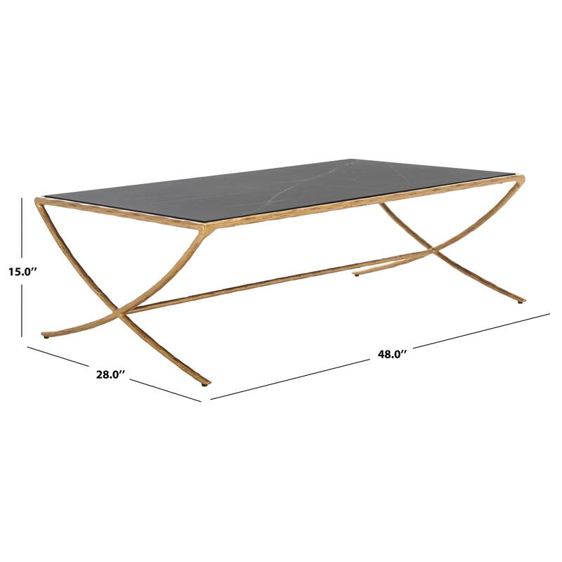 SAFAVIEH Couture Italia Rectangle Metal Coffee Table - 48 In. W x 28 In. D x 15 In. H - 48"W x 28"D x 15"H