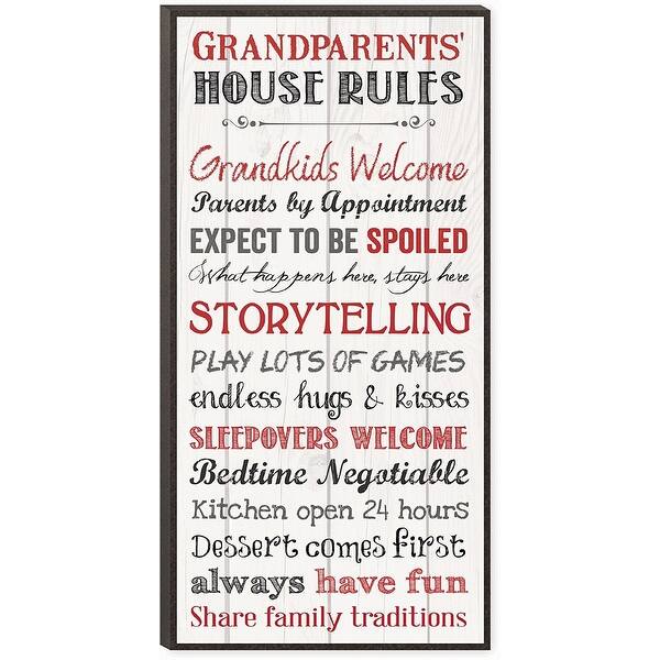 Shop Grandparents House Rules 12 X 6 Mounted Print Decorative Wall