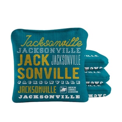 Jacksonville Football Green Dual Sided Cornhole Bags