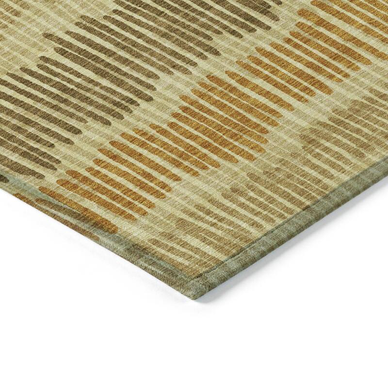 Machine Washable Indoor/ Outdoor Chantille Abstract Stripe Rug