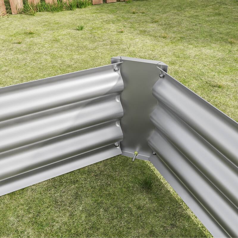 GDFStudio - Large Oval Metal Raised Garden Bed for Vegetables, Flowers, and Plants, Outdoor Backyard Planter Box