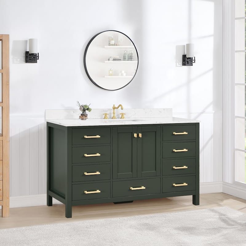 PROOX 60 in. W x 22in.D Freestanding Bath Vanity Engineered Top Single Rectangular Sink