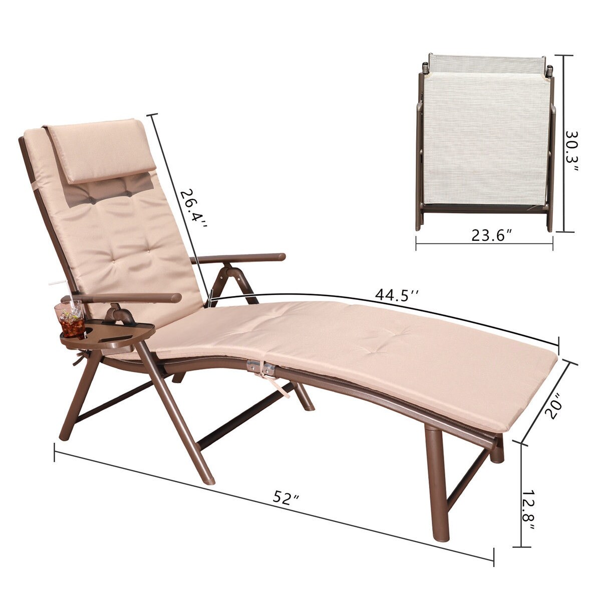 Outdoor folding reclining beach sun patio clearance chaise lounge chair pool lawn lounger
