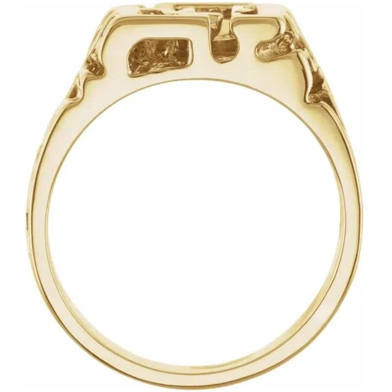 Men's 5/8CT Diamond Solitaire Nugget Ring 10k Yellow Gold