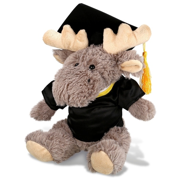 DolliBu Sitting Moose With Sweater Graduation Plush With Gown And Cap ...