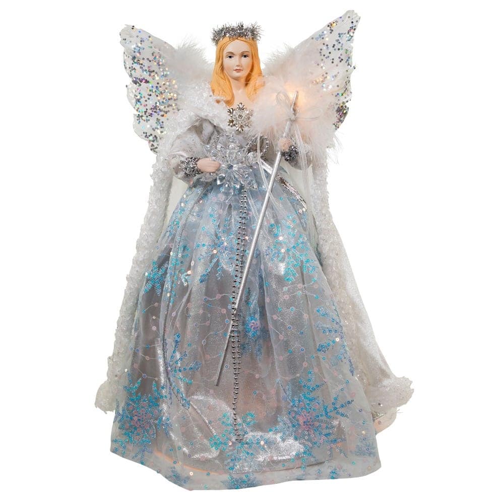 Kurt Adler 16-Inch White/Silver/Lavender And Blue Angel Treetopper - White