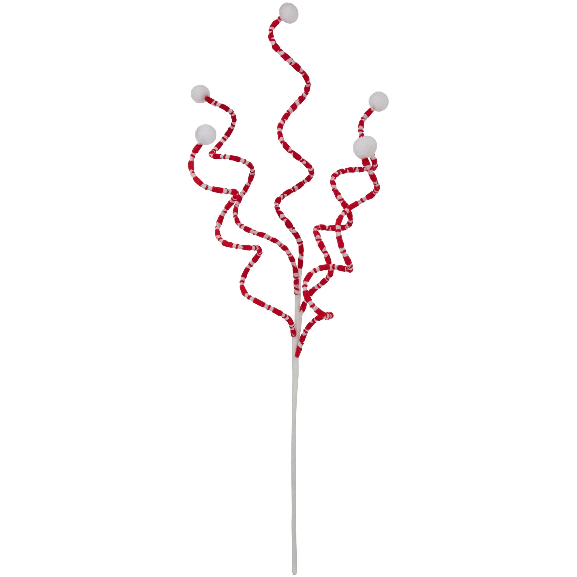 24" Red and White Striped Candy Cane Swirls Christmas Pick - 24