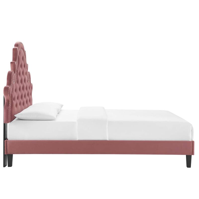 Gwyneth Tufted Performance Velvet Full Platform Bed