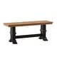 preview thumbnail 40 of 42, Eleanor Two-Tone Trestle Leg Wood Dining Bench by iNSPIRE Q Classic Oak Top with Antique Black Base
