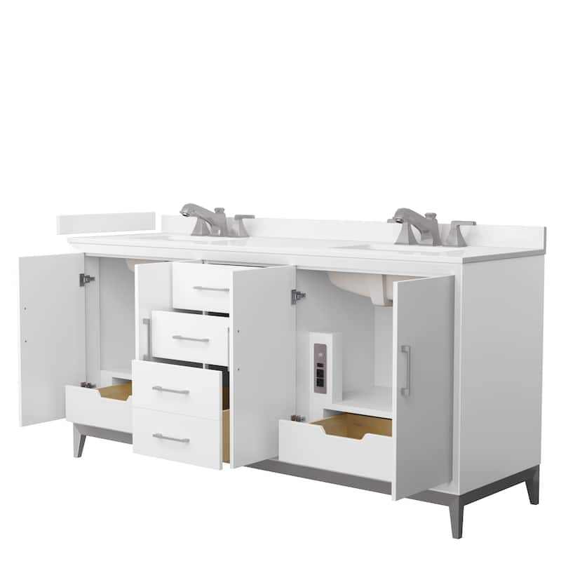 Amici 72-inch Double Vanity, Quartz Top