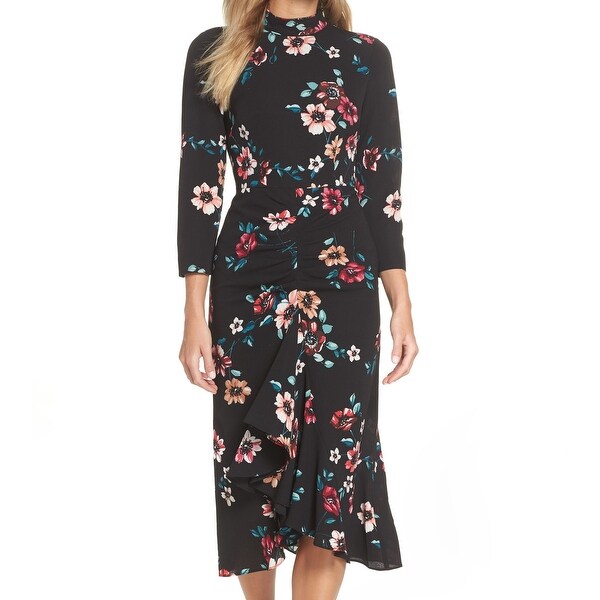 eliza j black floral dress