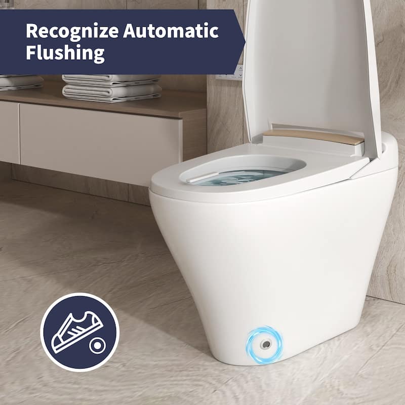 Mixoy Small Smart Toilet Bowl with Foot Sensing,Tushy Bidets for ...