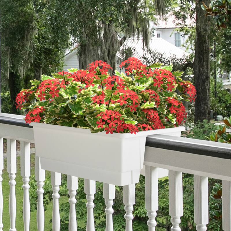 Pure Garden 20.75in Railing Planter - 6-Gal Outdoor Flower Box
