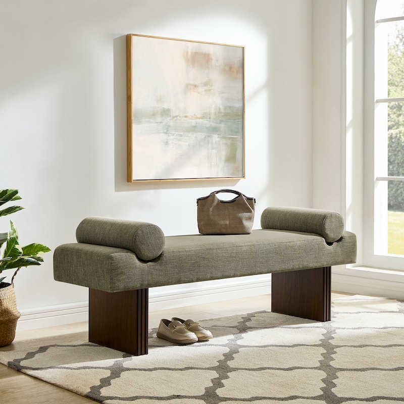 Roundhill Furniture Brooke Contemporary Upholstered Bench