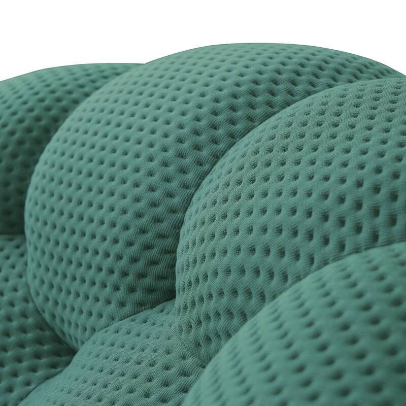 2PCS 3D Honeycomb Fabric Upholstered Bubble Sofa, 3 Seater Bubble Couch and Single Sofa for Living Room