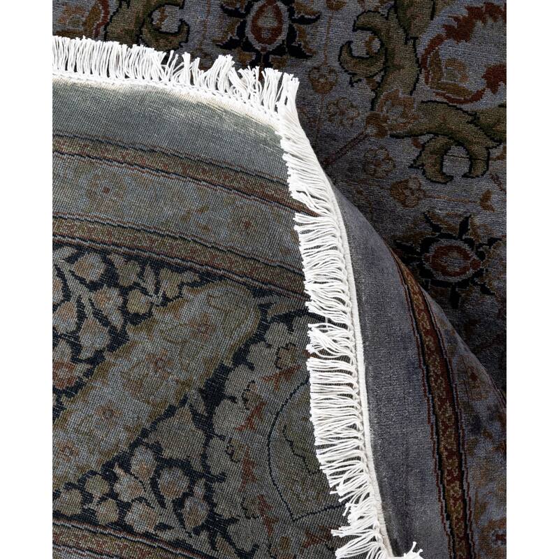 Overdyed One-of-a-Kind Hand-Knotted Area Rug - Gray - 9' 1" x 9' 1"