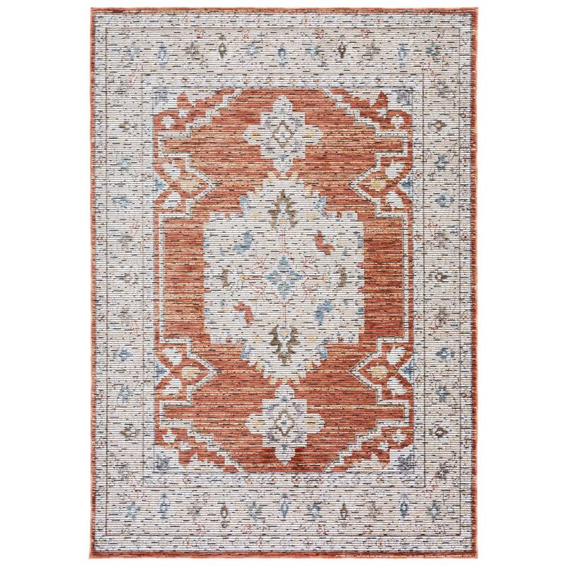 SAFAVIEH Sierra Edyth Oriental Rug - 6' Square - Ivory/Rust